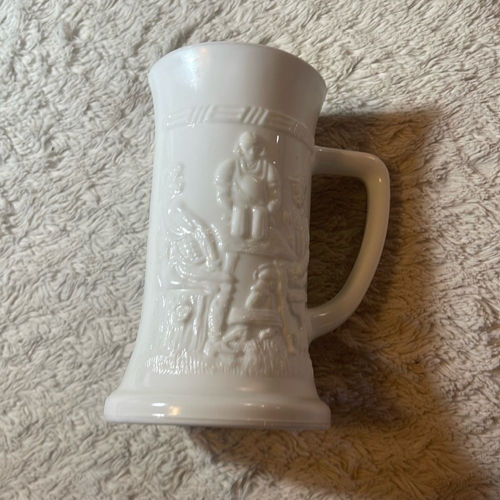 Vintage antique milk, glass Stein mug